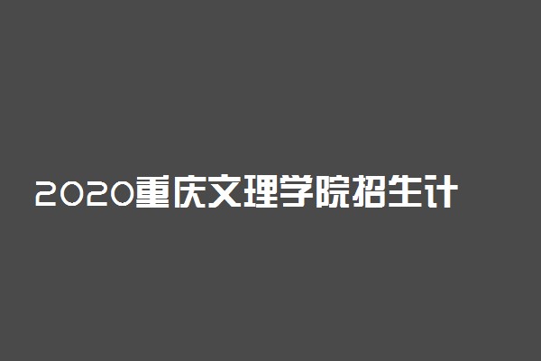 2020重庆文理学院招生计划及招生人数