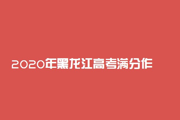 2020年黑龙江高考满分作文