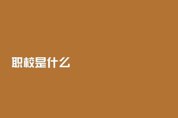 职校是什么