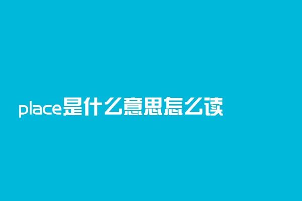 place是什么意思怎么读