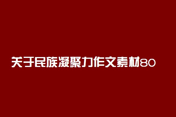 关于民族凝聚力作文素材800字