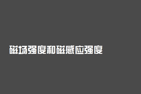 磁场强度和磁感应强度