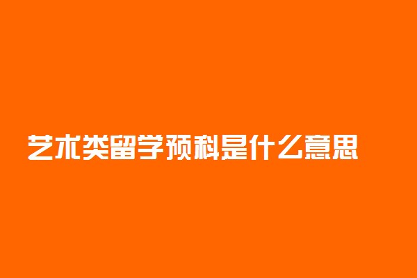 艺术类留学预科是什么意思