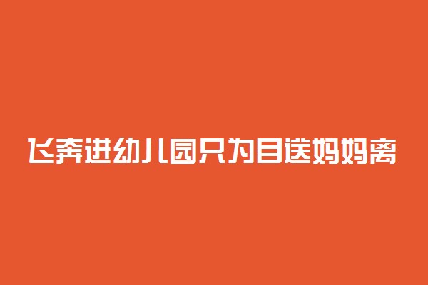 飞奔进幼儿园只为目送妈妈离开 具体情况是什么