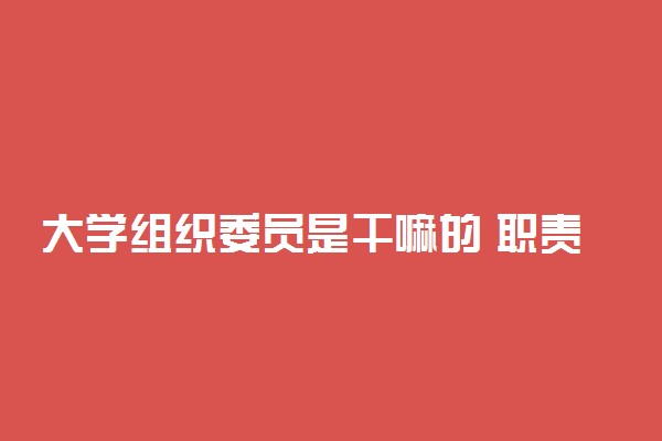 大学组织委员是干嘛的 职责是什么