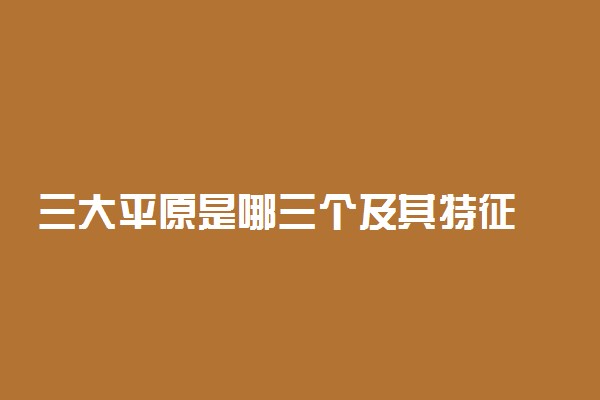 三大平原是哪三个及其特征