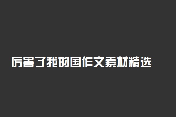 厉害了我的国作文素材精选 爱国作文万能素材