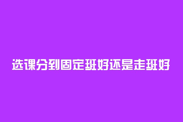 选课分到固定班好还是走班好