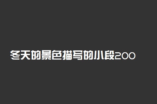 冬天的景色描写的小段200字