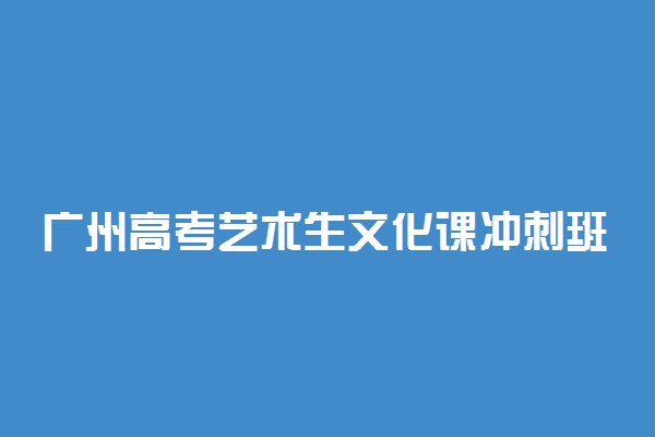 广州高考艺术生文化课冲刺班哪家好