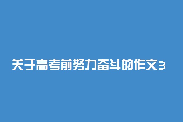关于高考前努力奋斗的作文3篇