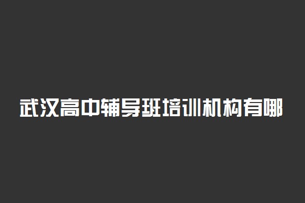 武汉高中辅导班培训机构有哪些