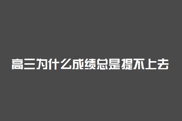 高三为什么成绩总是提不上去 原因有哪些