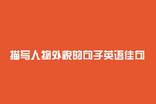 描写人物外貌的句子英语佳句有哪些