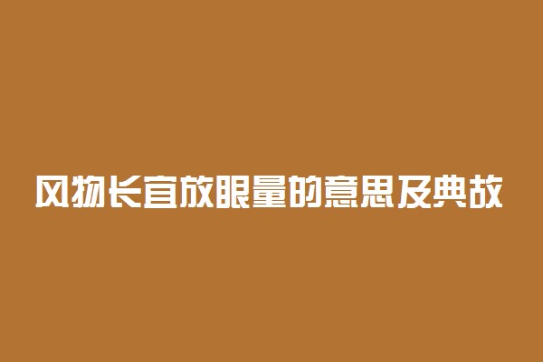 风物长宜放眼量的意思及典故