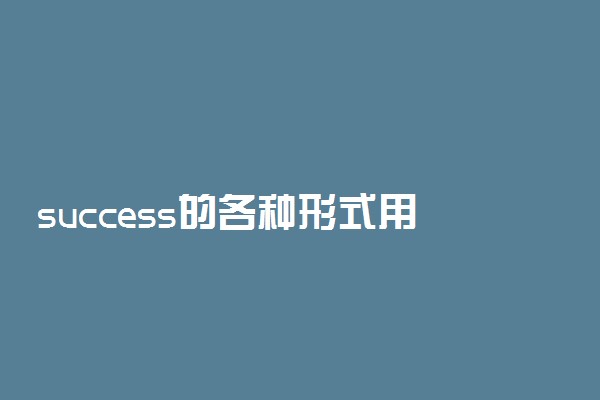 success的各种形式用法