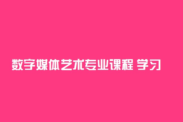 数字媒体艺术专业课程 学习内容是什么