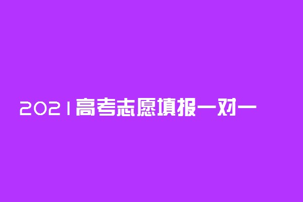 2021高考志愿填报一对一多少钱