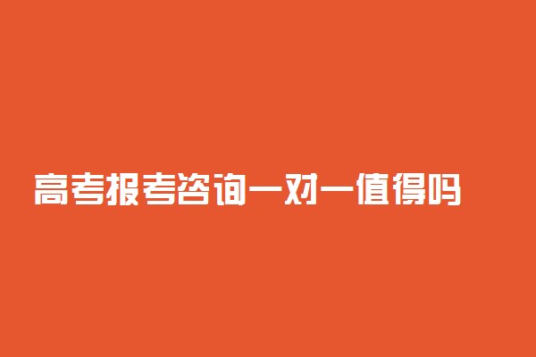 高考报考咨询一对一值得吗