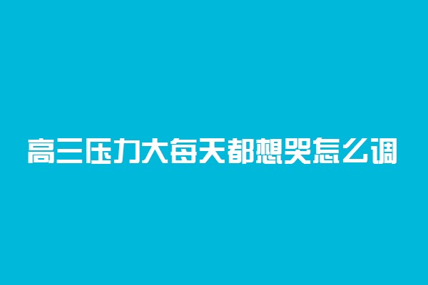 高三压力大每天都想哭怎么调节