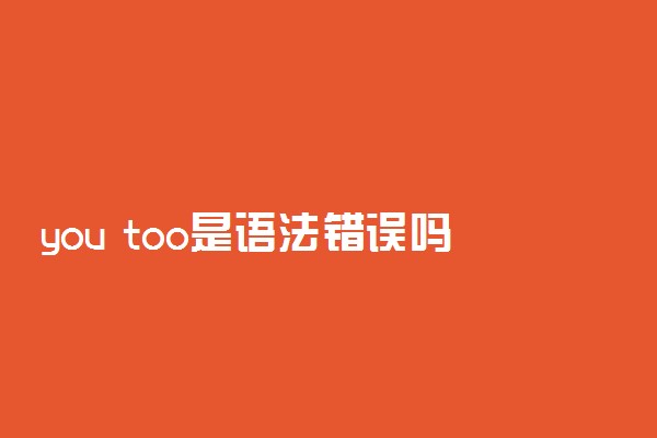 you too是语法错误吗