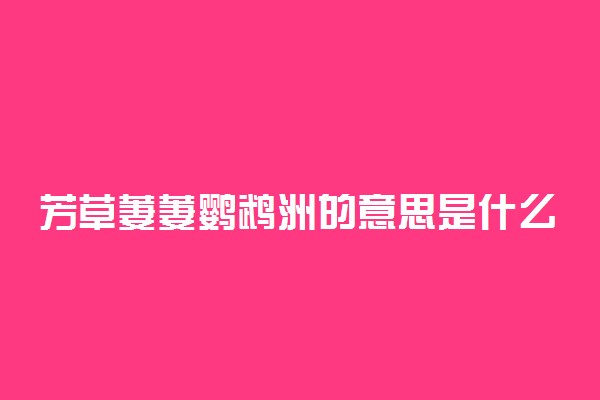 芳草萋萋鹦鹉洲的意思是什么
