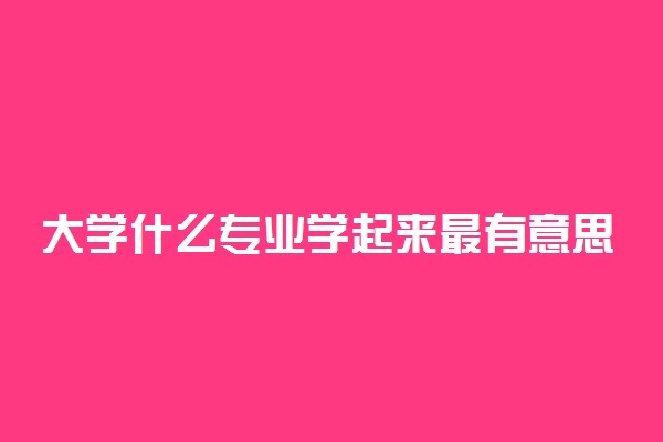 大学什么专业学起来最有意思