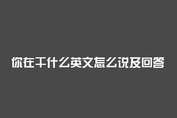 你在干什么英文怎么说及回答