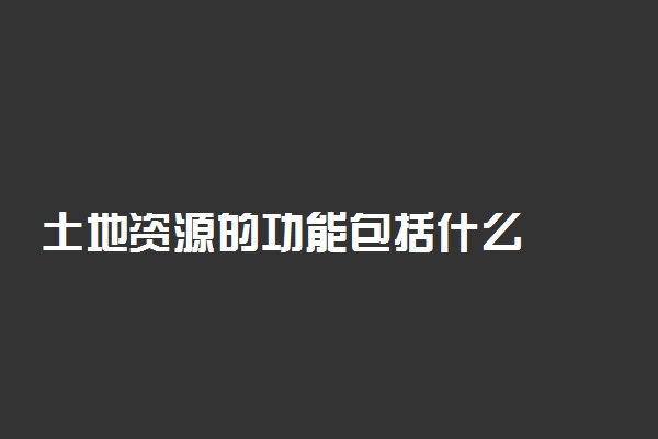 土地资源的功能包括什么