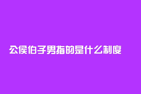 公侯伯子男指的是什么制度
