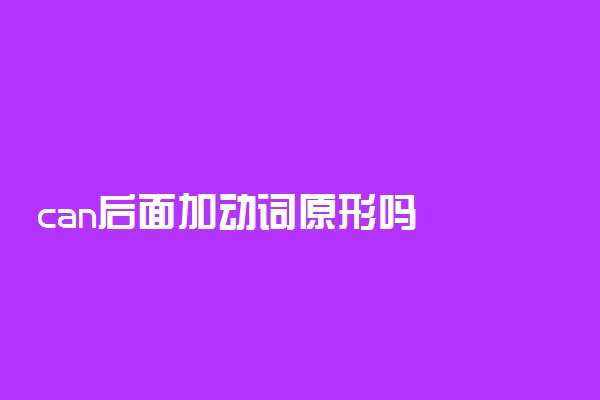 can后面加动词原形吗