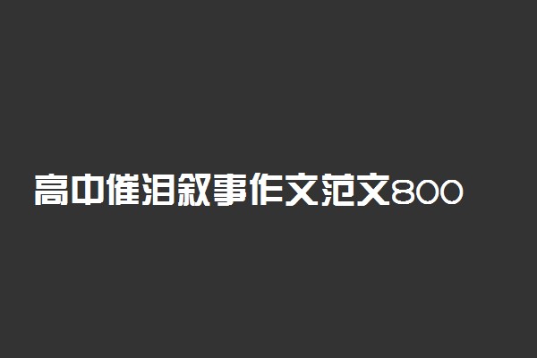 高中催泪叙事作文范文800字左右