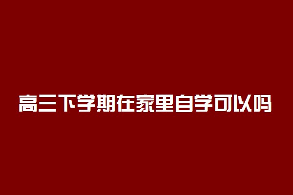 高三下学期在家里自学可以吗