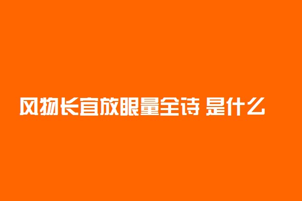 风物长宜放眼量全诗 是什么意思
