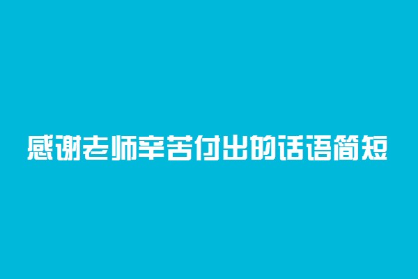 感谢老师辛苦付出的话语简短