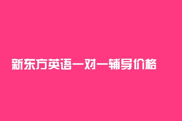 新东方英语一对一辅导价格 英语补习班收费情况