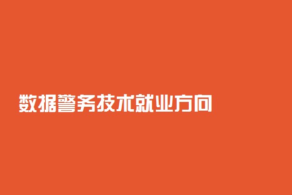 数据警务技术就业方向