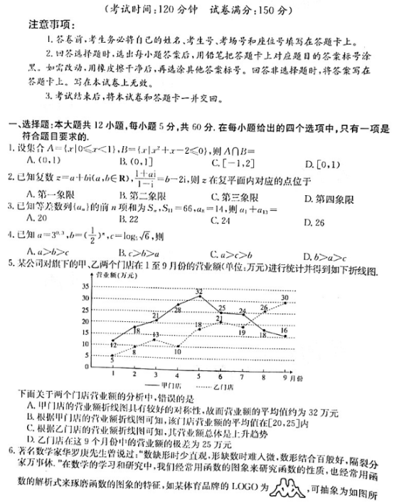 2021全国一卷文科数学联考试题（含答案）