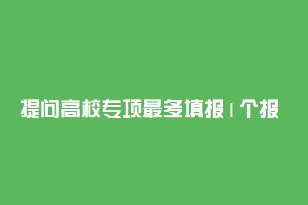 提问高校专项最多填报1个报名类型什么意思