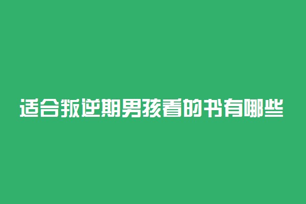 适合叛逆期男孩看的书有哪些