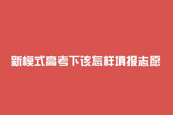 新模式高考下该怎样填报志愿 有哪些技巧