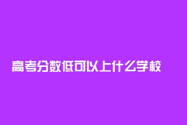 高考分数低可以上什么学校 能上哪类学校