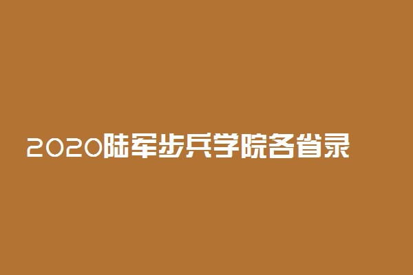 2020陆军步兵学院各省录取分数线 多少分能考上