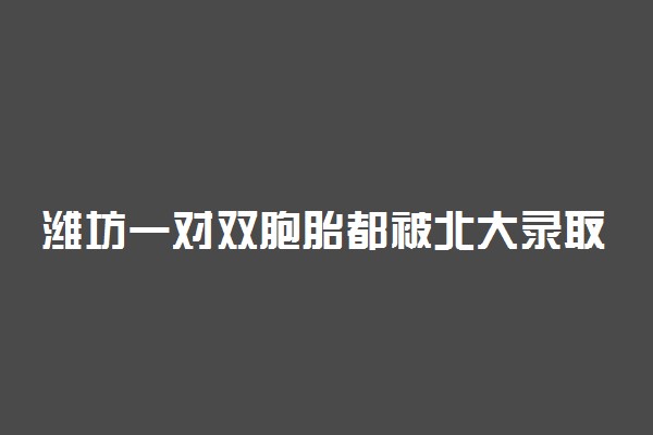 潍坊一对双胞胎都被北大录取 一个681分一个673分