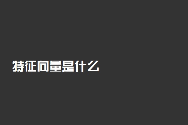 特征向量是什么