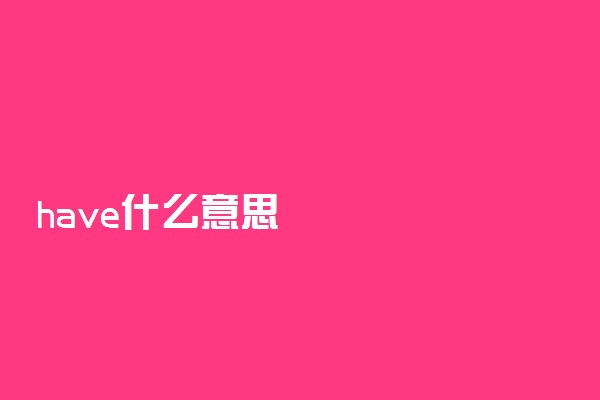 have什么意思