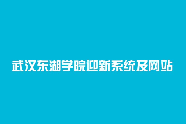 武汉东湖学院迎新系统及网站入口 2021新生入学须知及注意事项