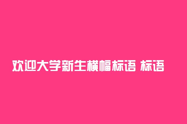 欢迎大学新生横幅标语 标语一般都有什么