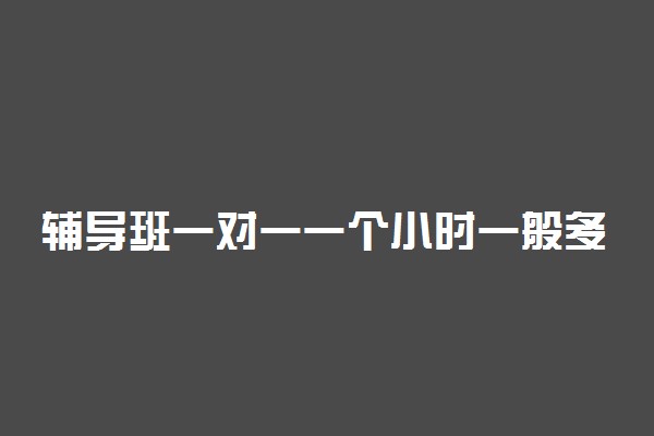 辅导班一对一一个小时一般多少钱