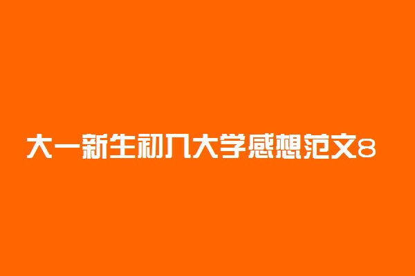 大一新生初入大学感想范文800字